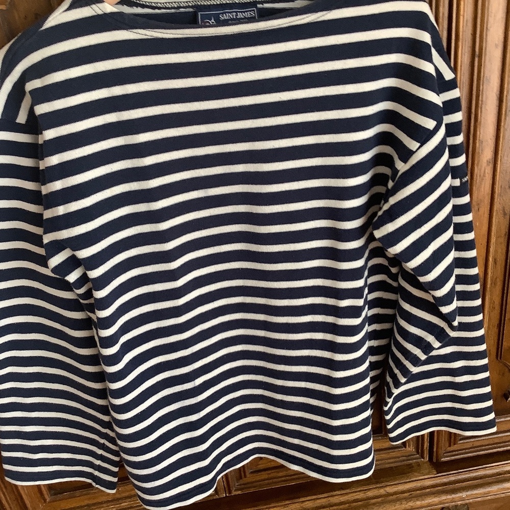 Saint James striped l/s cotton top,  size M
